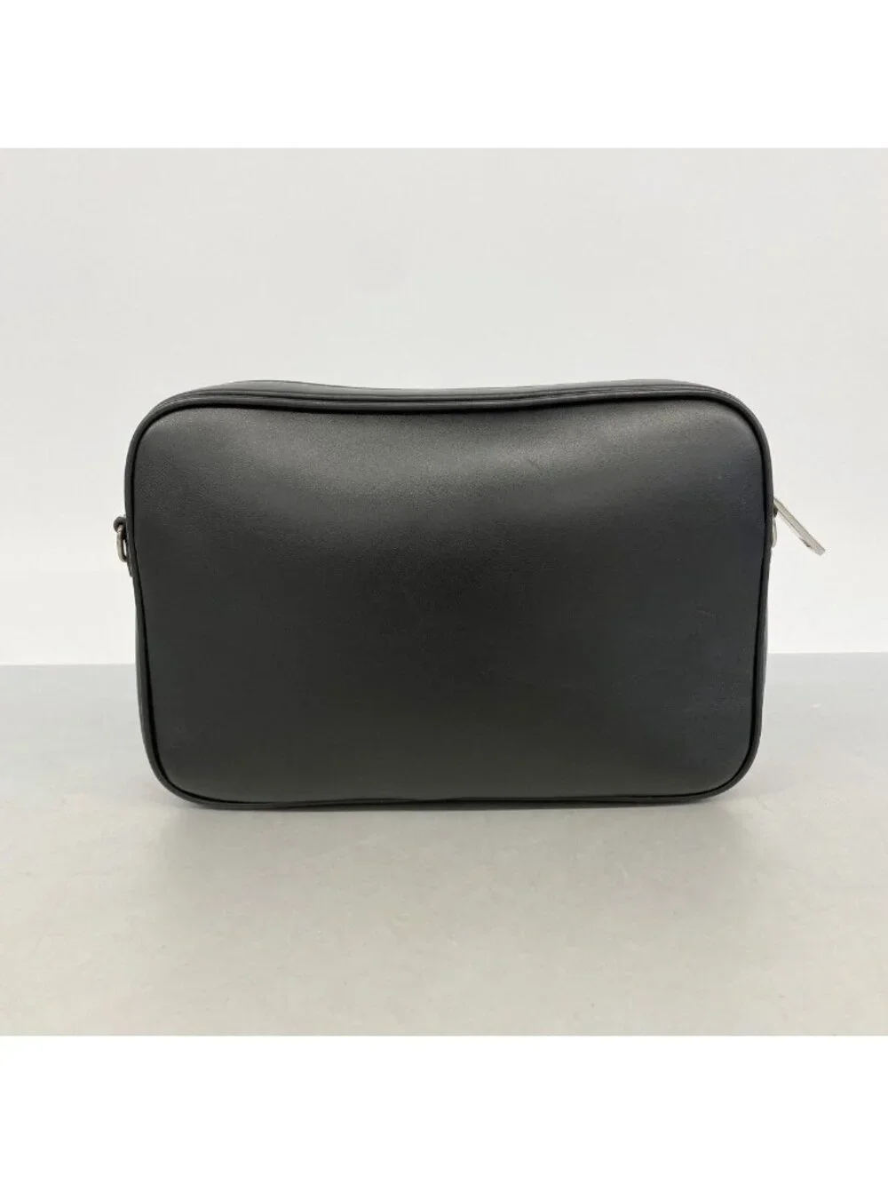 Fendi Shoulder Bag Zucca Leather Black Silver
